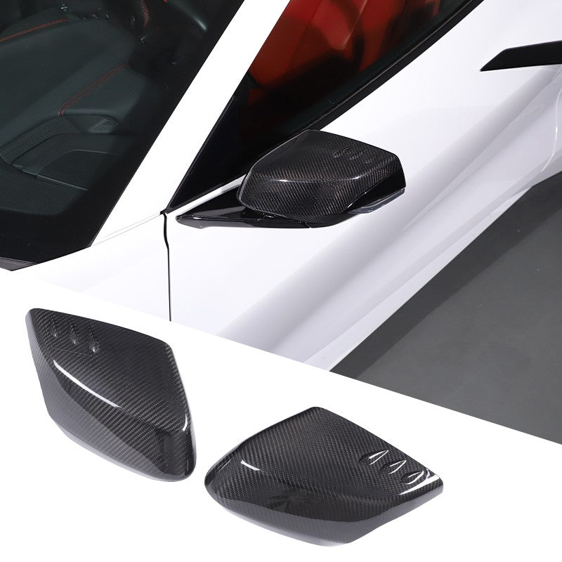 Real Carbon Fiber Side Mirror Air Duct Trim Cover For Corvette C8 2020+ 23