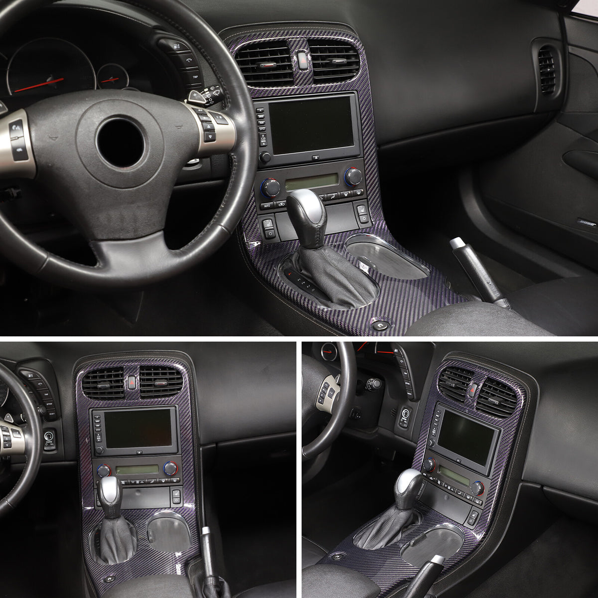 Real Carbon Fiber Interior Center Console Gear Trim For Corvette C6 2005-2013 17