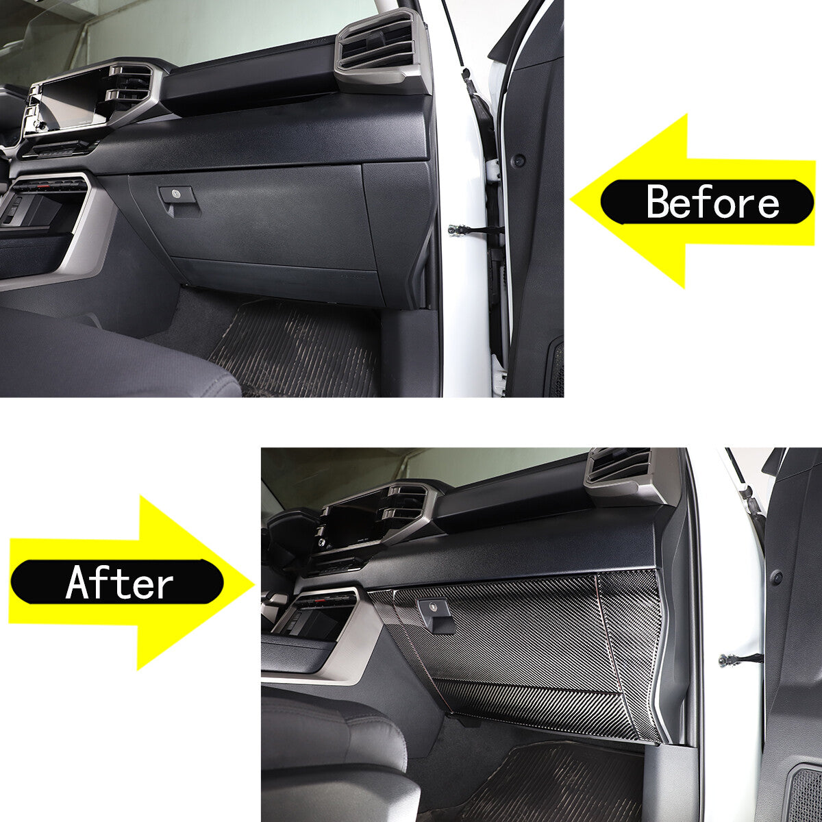 Carbon Fiber Main driver & Co-pilot Panel Trim Cover For Toyota Tundra 2022-26 12