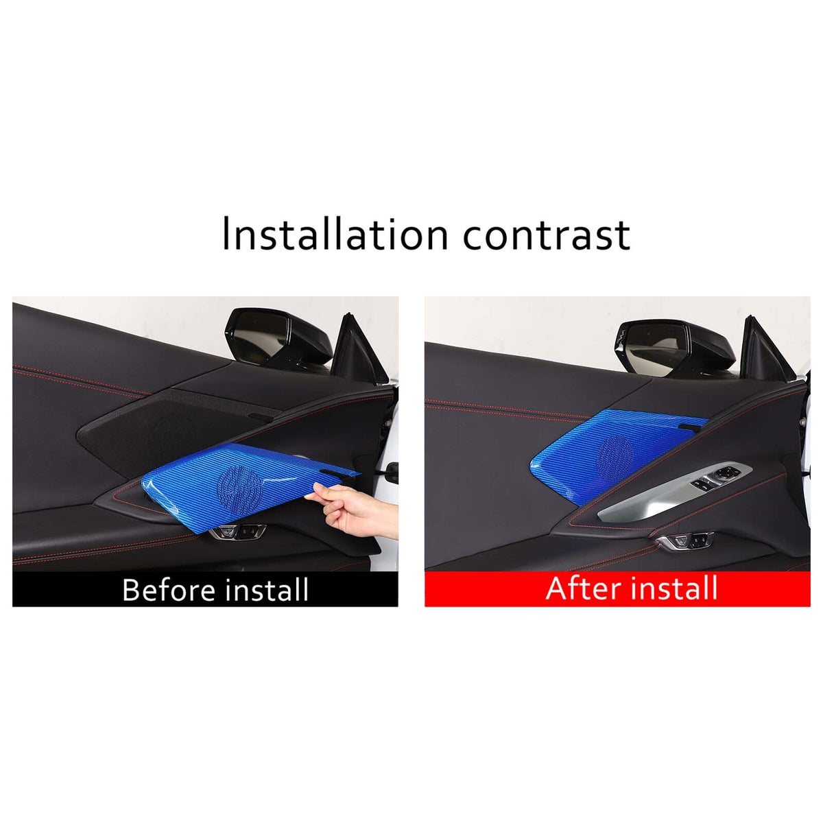 Blue Real Carbon Fiber Full Interior Set Decor Trim Kit for Corvette C8 20-25 - Variants 1-5 15
