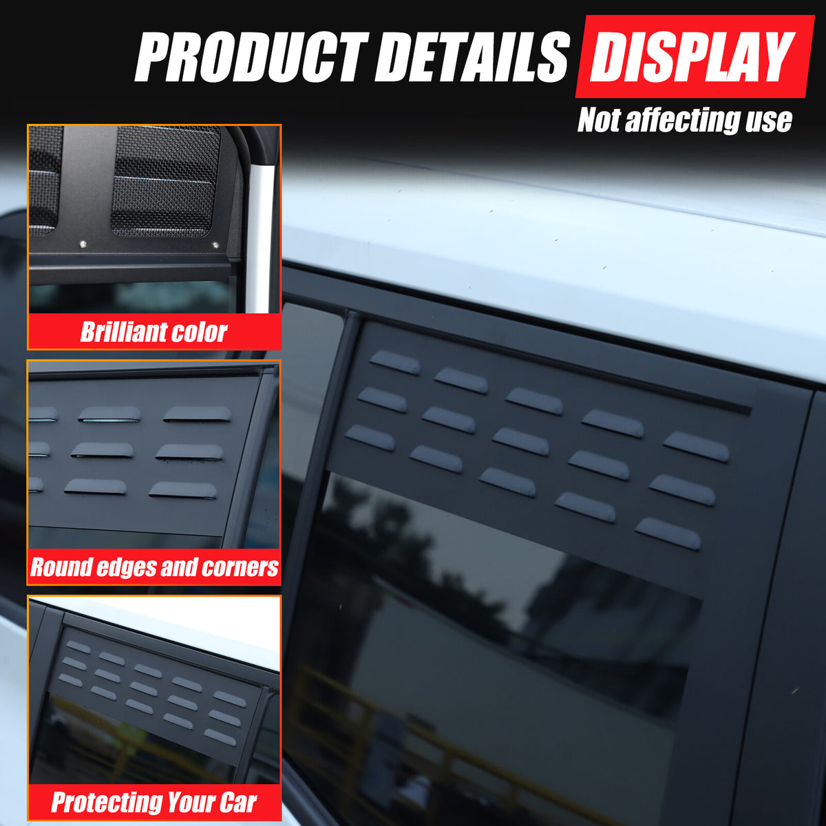 Front & Rear Window Louver Air Vent Trim For Toyota Land Cruiser Prado LC250 24+ 16