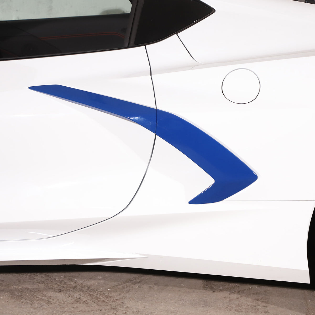Blue ABS Side Fender Vent Door Handle Garnish Pair Trim For 2020-26 Corvette C8 4