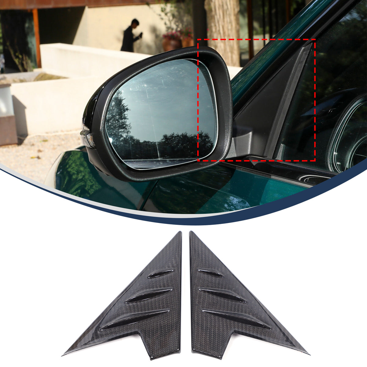 Real Carbon Fiber Front A-pillar Triangular Panel Trim For Alfa Romeo Tonale 1