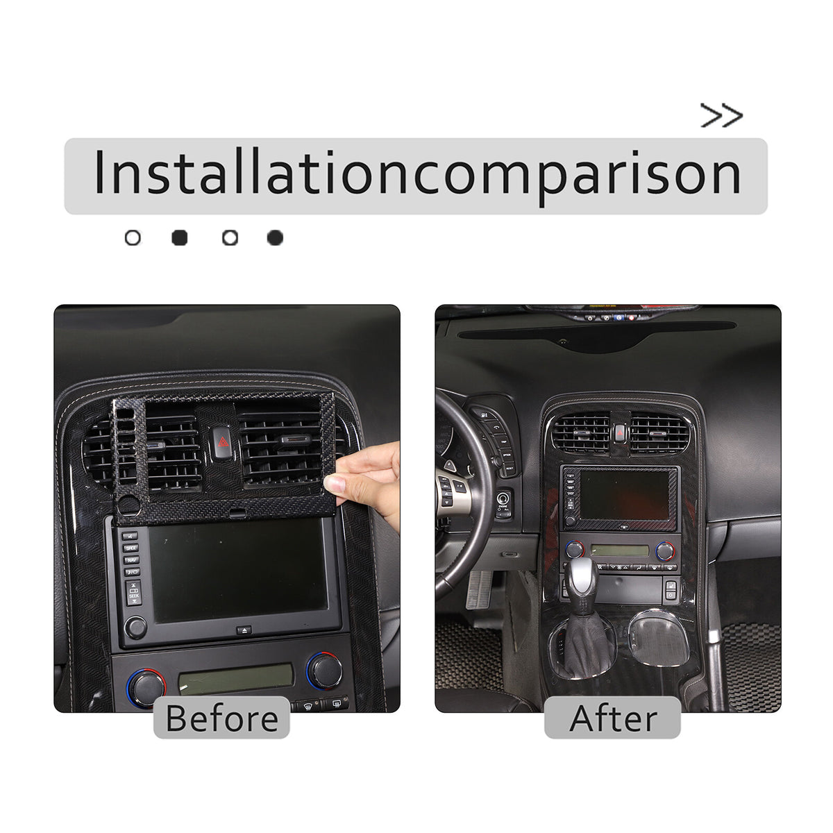 Real Carbon Fiber Center Navigation Screen Trim Cover For Corvette C6 2005-13 20