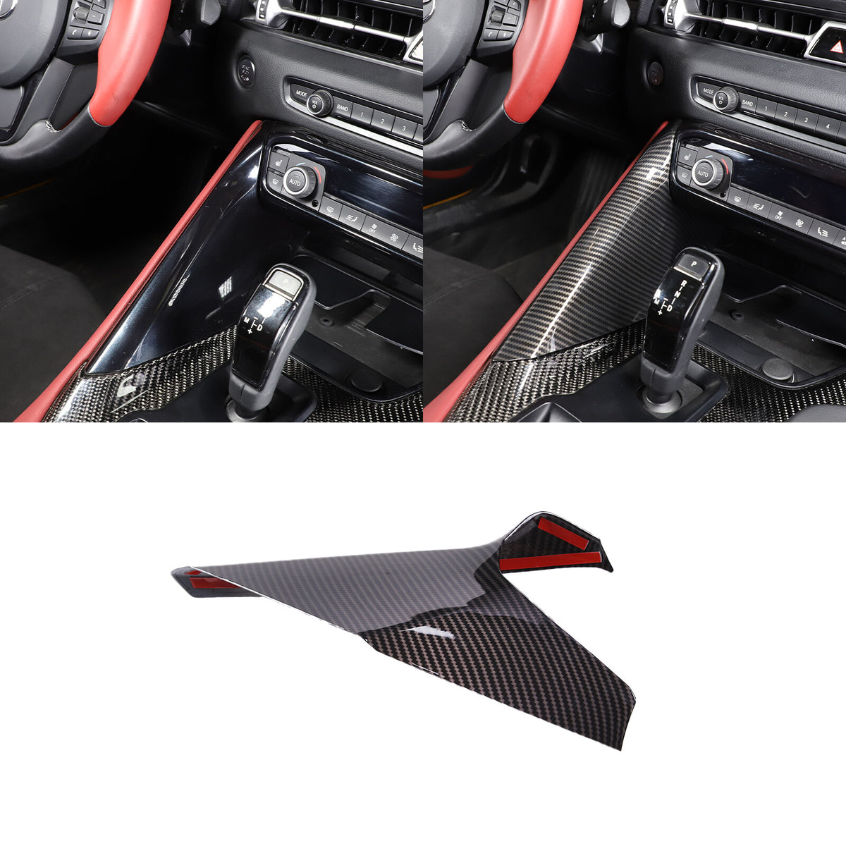 ABS Carbon Fiber Interior Gear Shift Panel Side Trim For Toyota Supra 19-24 9