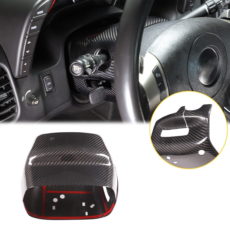 Real Dry Carbon Fiber Steering Wheel Base Lower Trim For Corvette C6 2005-2013 2