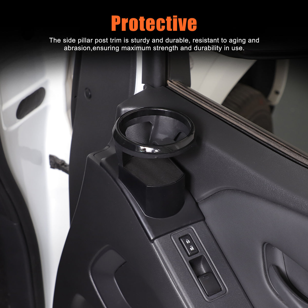 ABS Right Side Interior Door Panel Cup Holder Trim For Nissan Frontier 2022+ 7