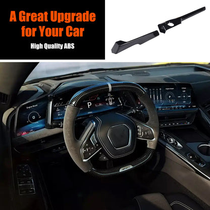 Glossy Piano Black Center Console Panel Trim Set For Corvette C8 2026+ US 22