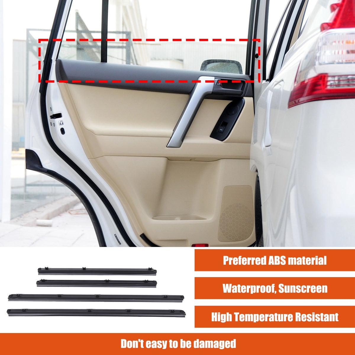 Replacement Rubber Window Inner Seal Strip For Toyota Prado LC150 2010-2020 2