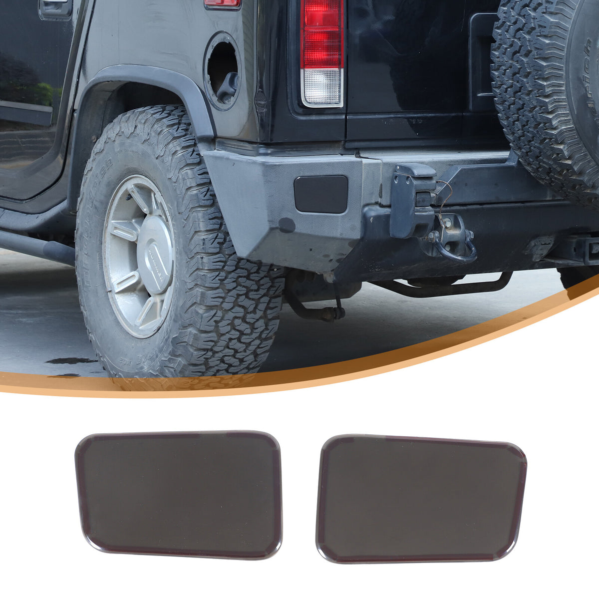 Smoked Black Rear Tail Light Lamp Decor Cover Trim For Hummer H2 2003-2009 15