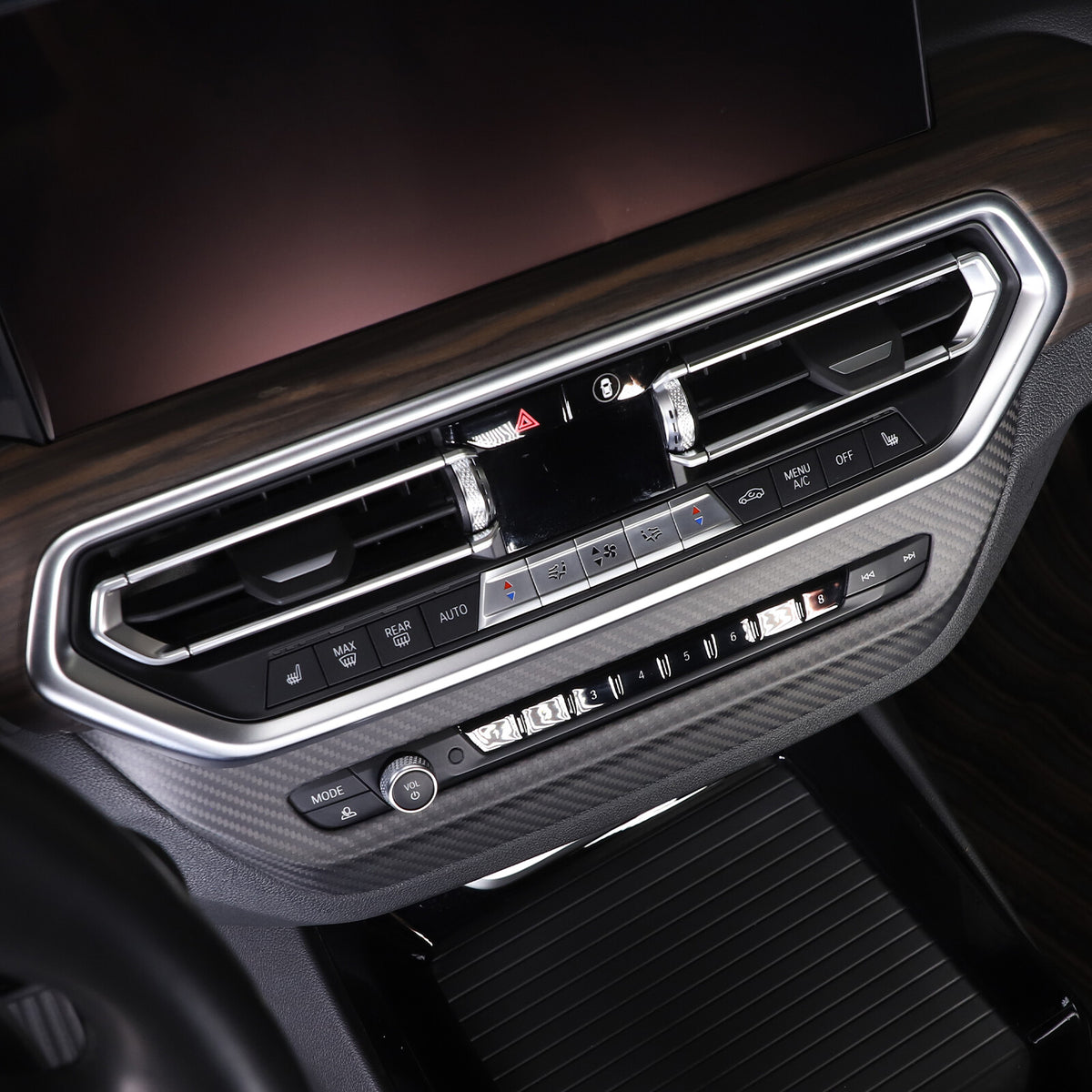 Matte Real Carbon Fiber Air Vent Switch Adjust Cover Trim For BMW X3 G01 2022-23 11