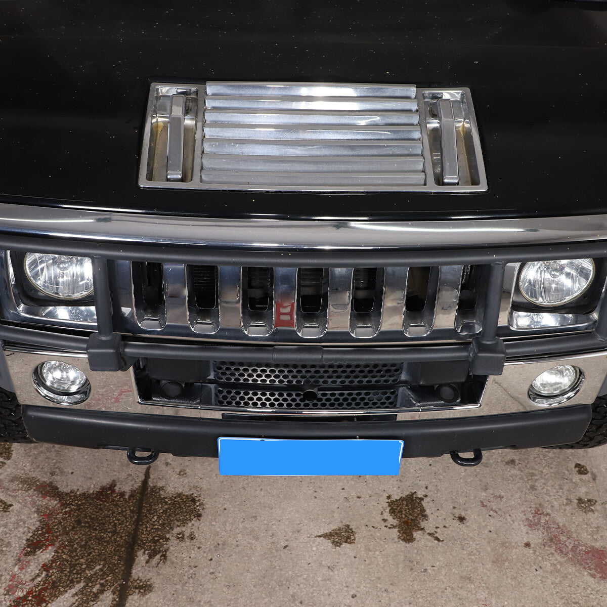 3PCS Chrome Silver Front Bumper Cover Trim Fit for 2003-2009 Hummer H2 US 9