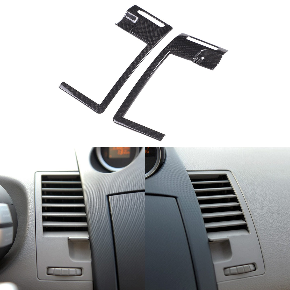 Real Carbon Fiber Center Console Air Vent Trim For Nissan 350Z Z33 2003-2006 13
