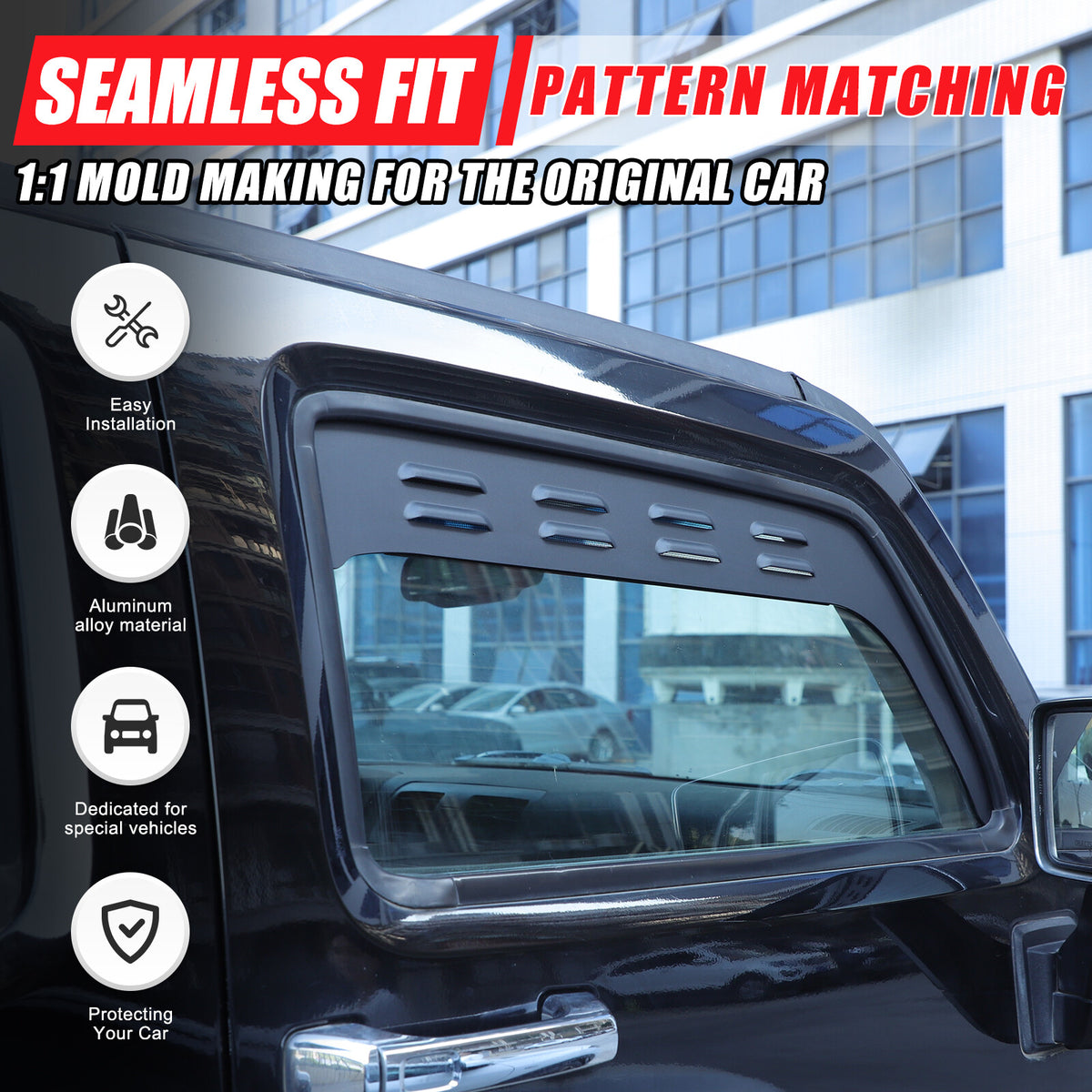Alloy Front Door Window Louver Air Vent Panel Trim Cover For Hummer H3 05-09 US 4