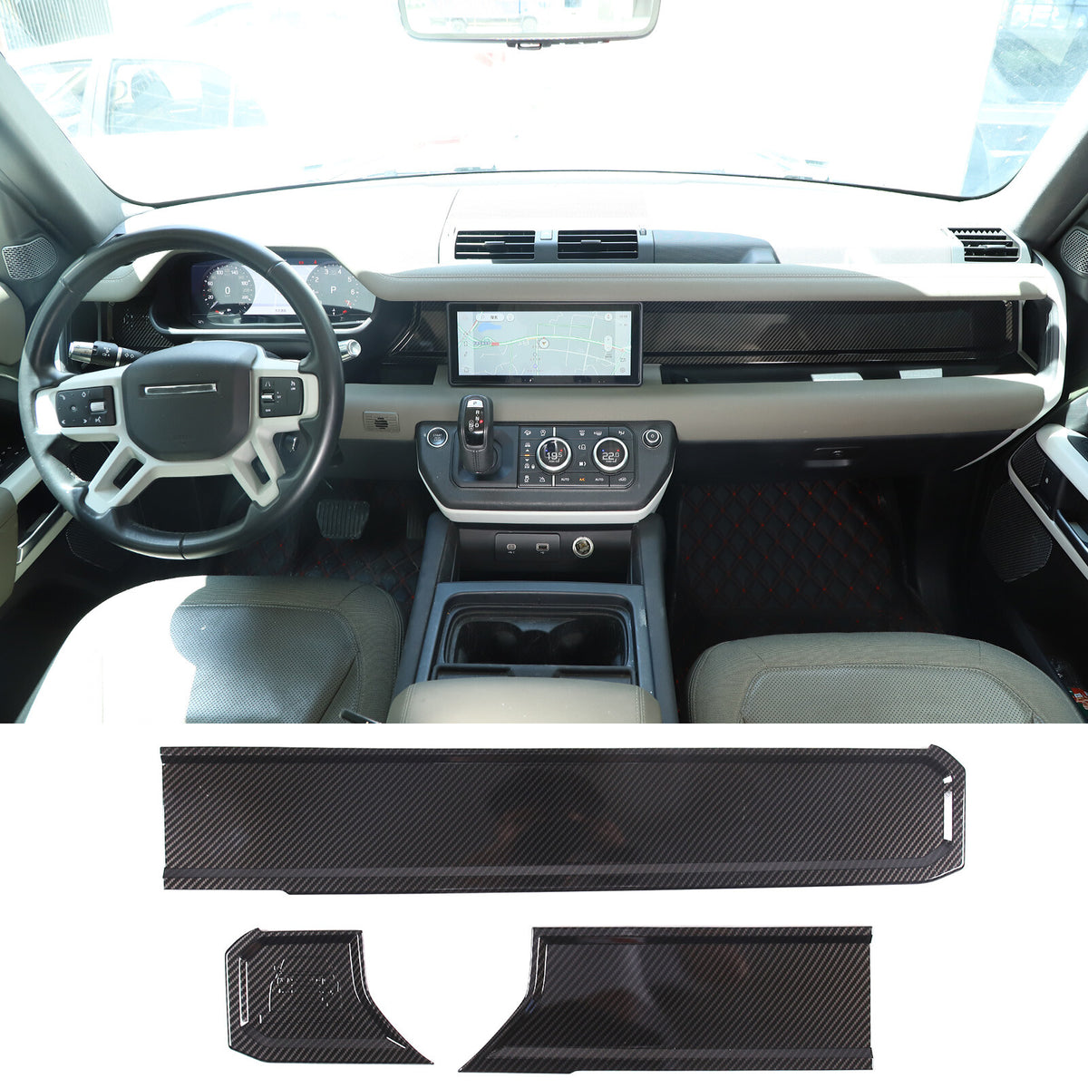 ABS Carbon Fiber Dashboard Panel Trim For Land Rover Defender L663 2020+ 2