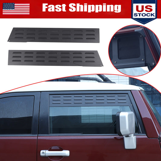 Black Aluminium Alloy Door Window Air Vents Screens For Toyota FJ Cruiser 07-21 1