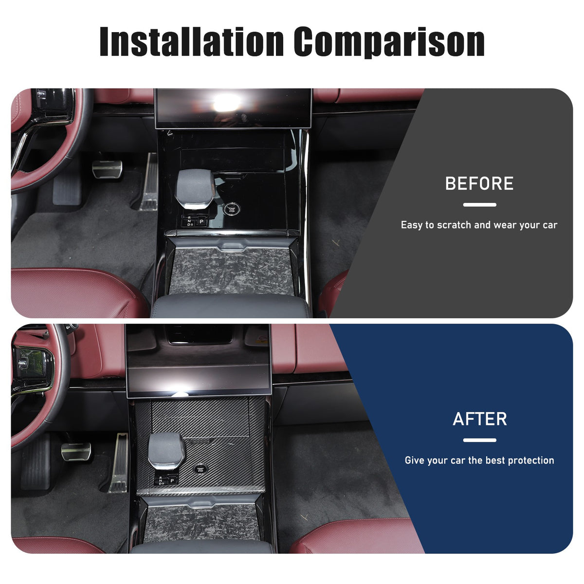 Real Carbon Fiber Center Gear Shift Panel Trim For LR Range Rover Sport L461 23+ 18