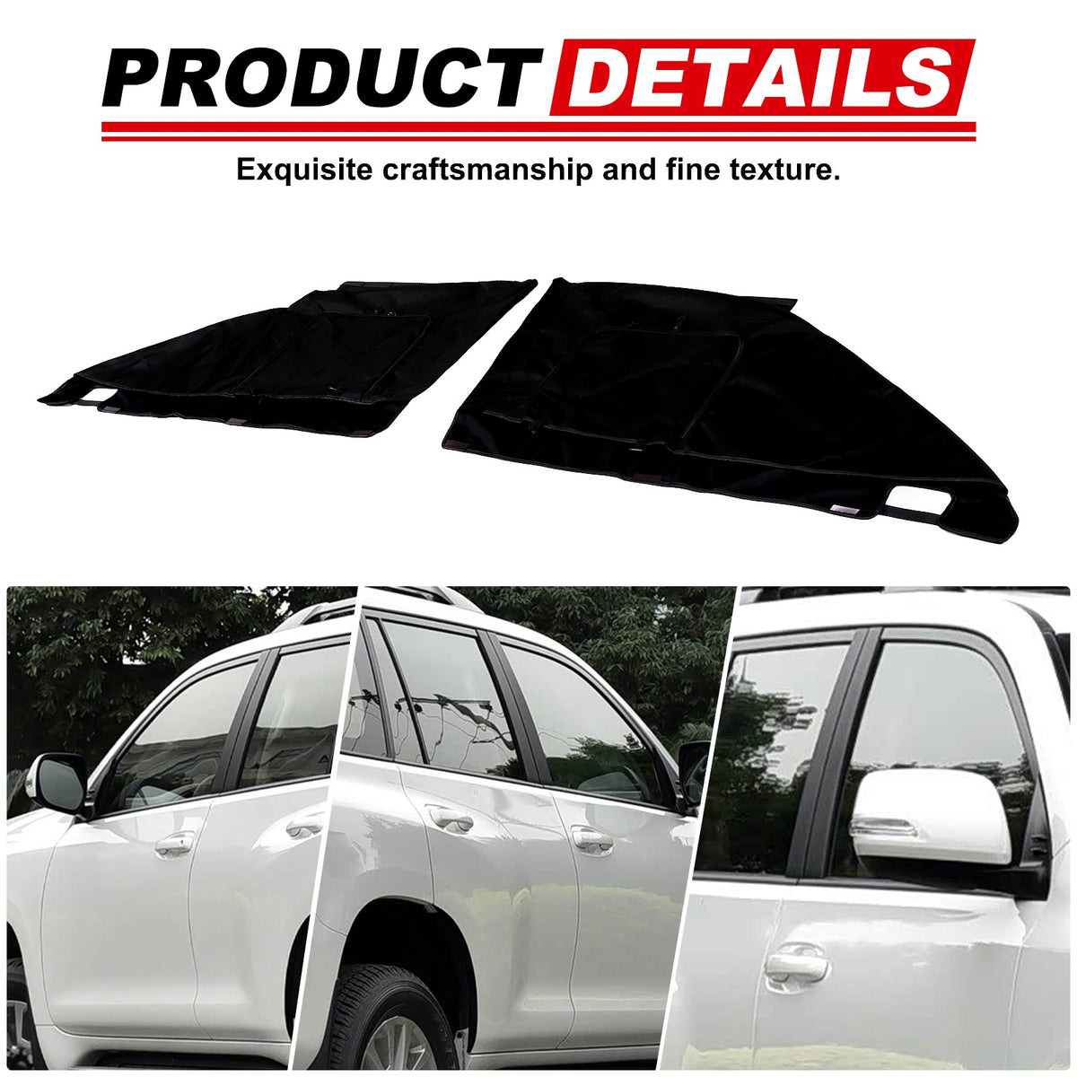 Front Door Window Visor Sunshade Sun Cover For Toyota Prado J150 2010-2023 13