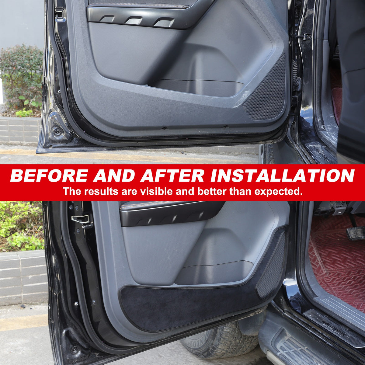 Door Side Anti-Kick Anti-Dirty Guard Cover Trim For Ford Ranger T7 T8 2015-2021 5