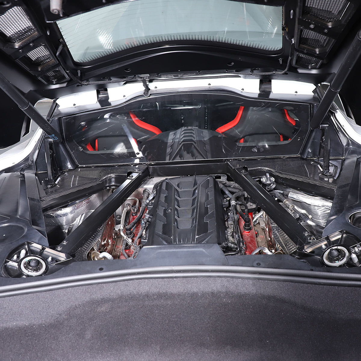 For 20-Up Corvette C8 CARBON FIBER Engine Bay Trim Appearance Corner Vent Cover 5