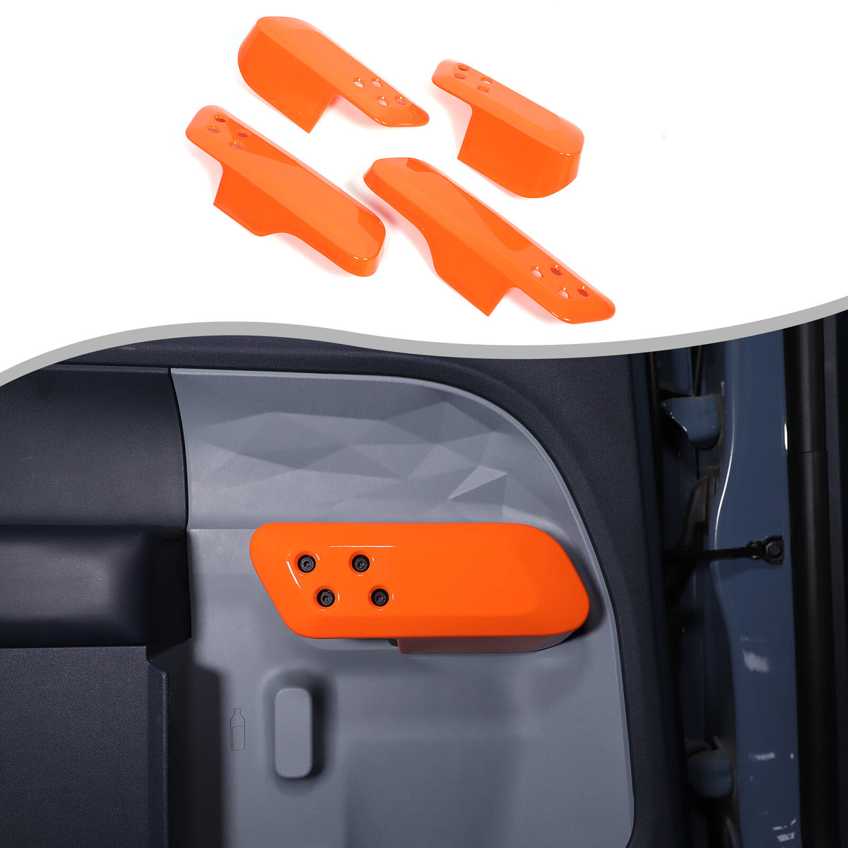 Orange ABS Interior Door Handle Panel Trim For Ford Maverick 2022+ US 17