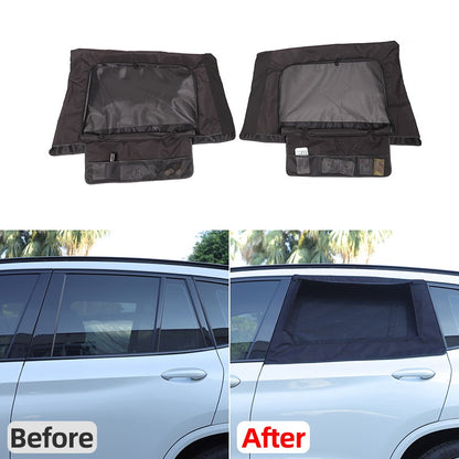 Black ABS Rear Door Window SunShade Cover For BMW X3 G01 2018-2024 1