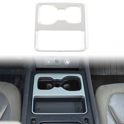 Silver Aluminum Cup Holder Elevation Pad Trim For LR Defender L663 2020-2021 3