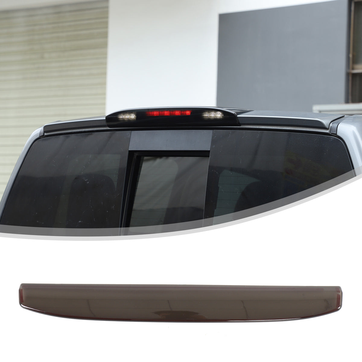Smoked Black ABS High Mount Brake Light Trim Cover For Nissan Titan 2016+ US 16