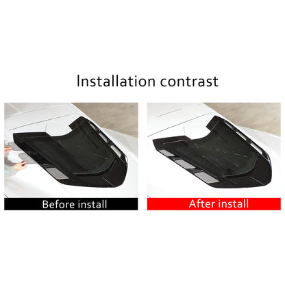 Stainless Steel Perforated Rear Hood Vent Inserts for 2020-26 C8 Corvette Coupe 16