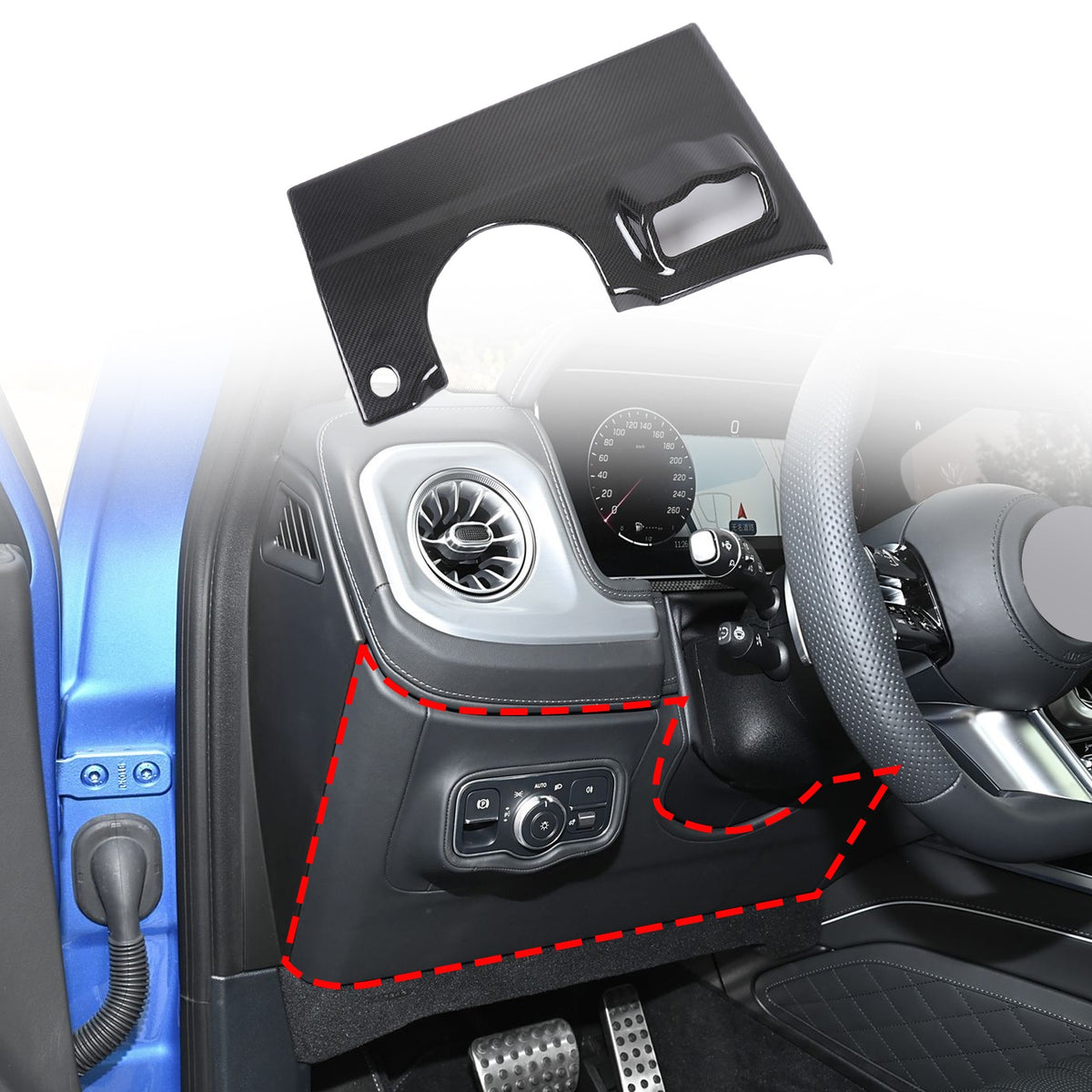 Real Carbon Fiber Headlight Switch Panel Trim For Benz G-Class W465 G500 2025 US 13