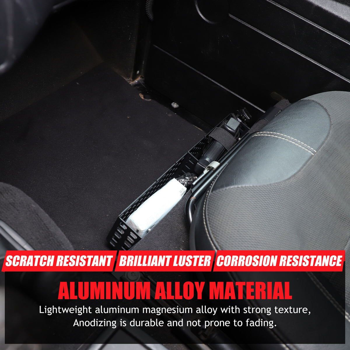 Aluminum Alloy Under Seat Storage Basket Tray For Land Rover Defender L316 04-18 6