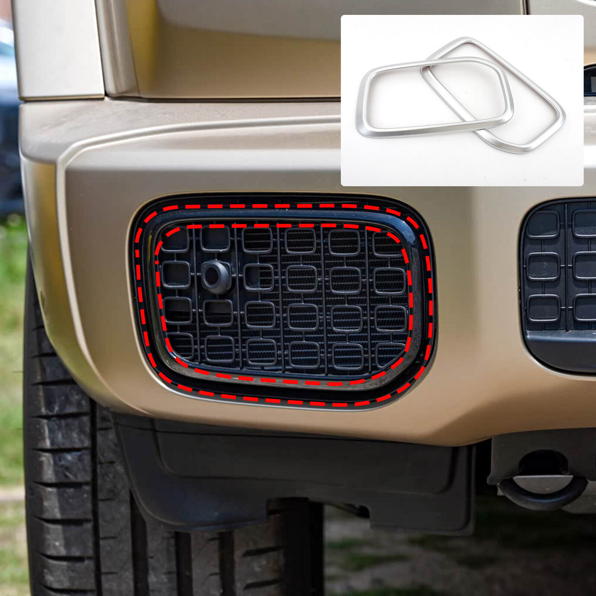 Silver ABS Front Bumper Side Air Intake Trim For Benz G-Class W463 G550 G63 25+ 19