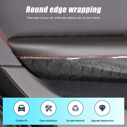 Real Honeycomb Carbon Fiber Interior Inner Door Panel Cover Trim for Corvette C8 5