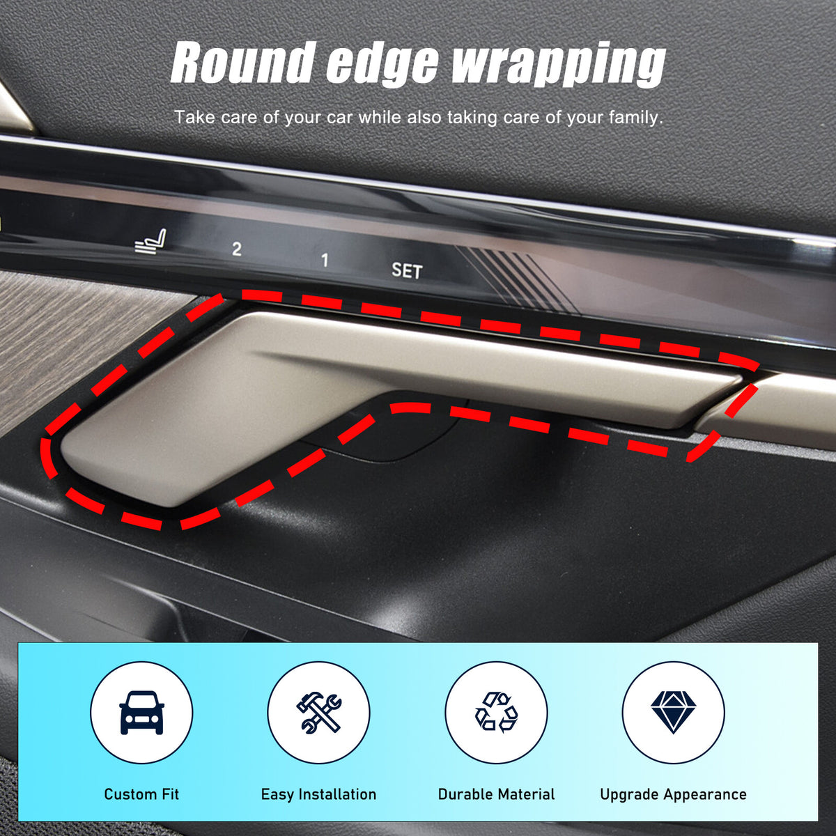 Real Carbon Fiber Interior Door Handle Cover Trim for BMW 5 Series G60 2024+ 10