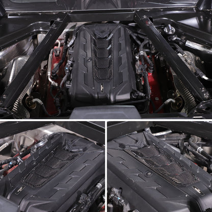 Real Carbon Fiber Engine Hood Center U-Shaped Cover Trim For Corvette C8 2020+ 5