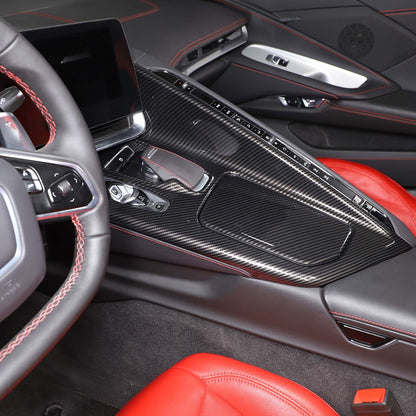 Carbon Fiber ABS Center Console Panel Trim Cover Set Kit For Corvette C8 20-26 14