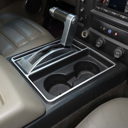 Silver Alloy Heightened Cup Holder Panel Trim Decorate Cover For Hummre H2 03-07 5