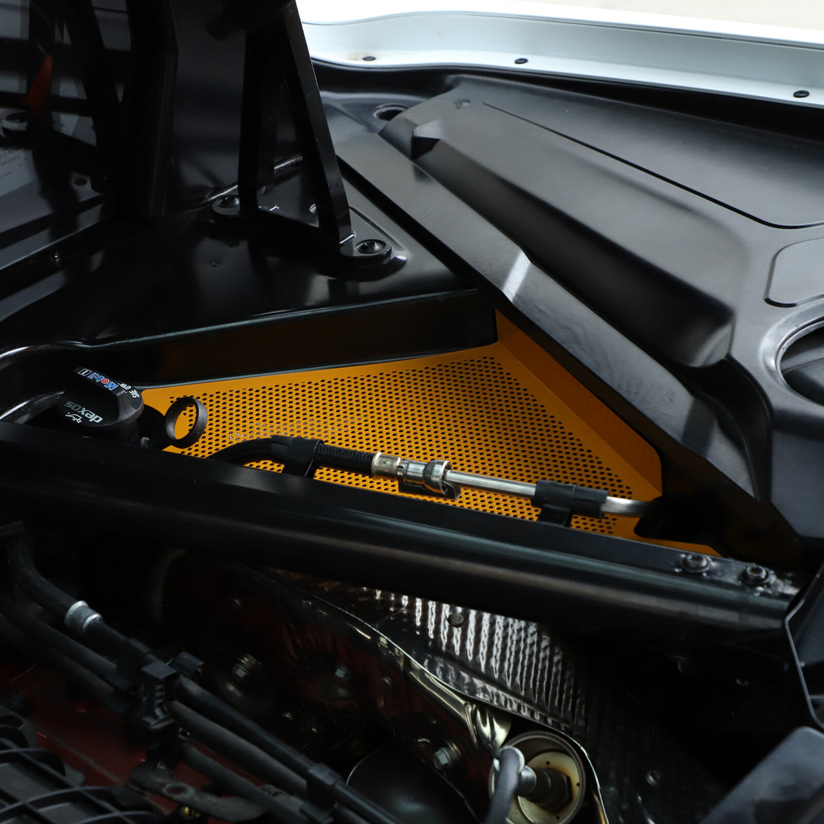 Yellow Steel Engine Hood Compartment Panel Trim Cover For Corvette C8 Z06 20-26 10
