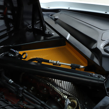 Yellow Steel Engine Hood Compartment Panel Trim Cover For Corvette C8 Z06 20-26 10