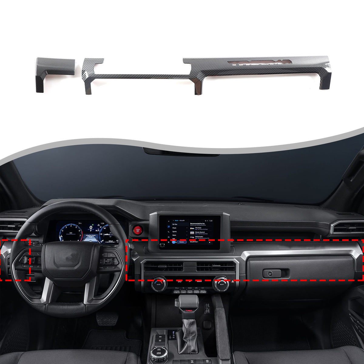 ABS Carbon Fiber Interior Full Set Panel Cover Trim Kit for Toyota Tacoma 24-26 - Styles 1-5 83