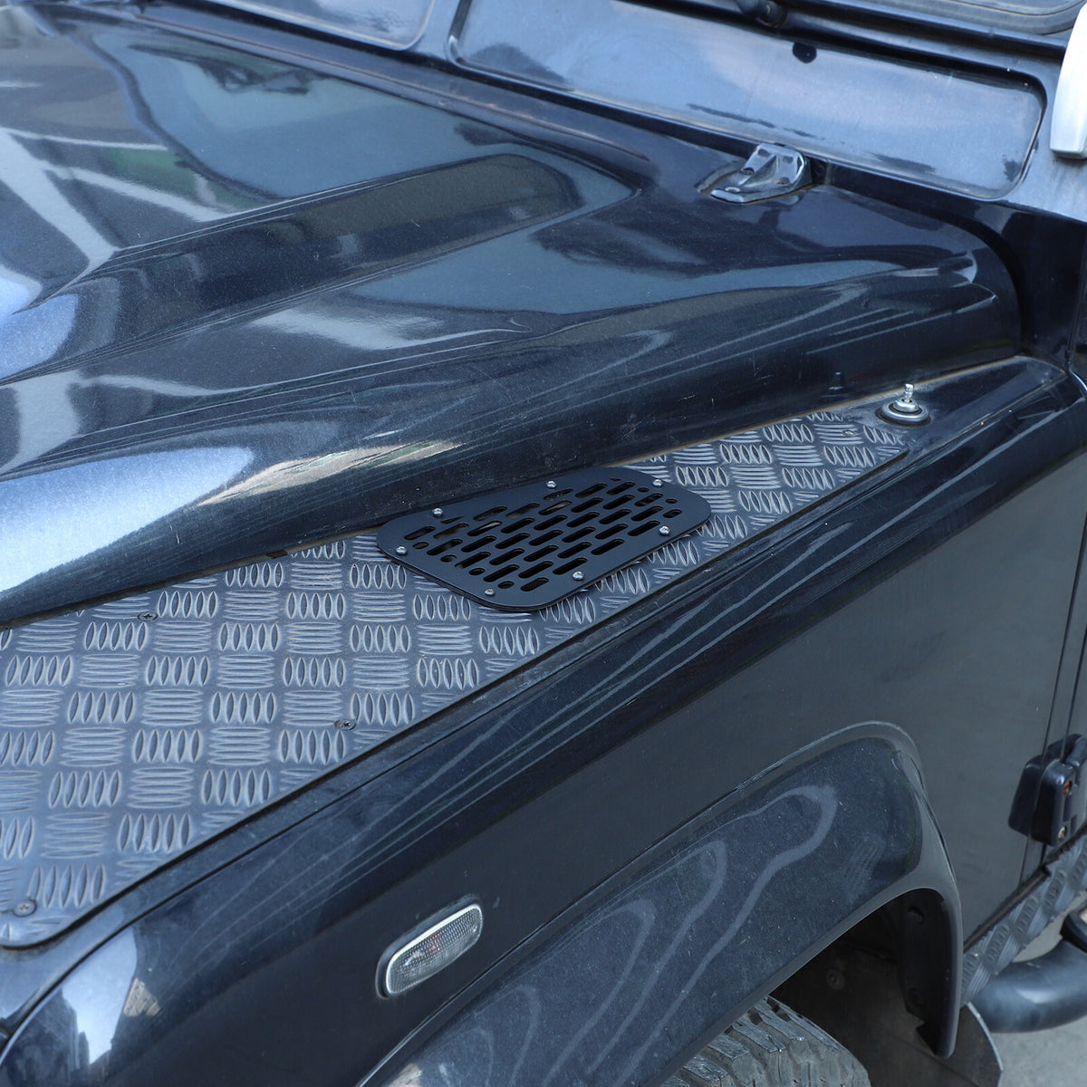 Black Alloy Front Hood Air Vent Cover Trim For Land Rover Defender 04-18 3