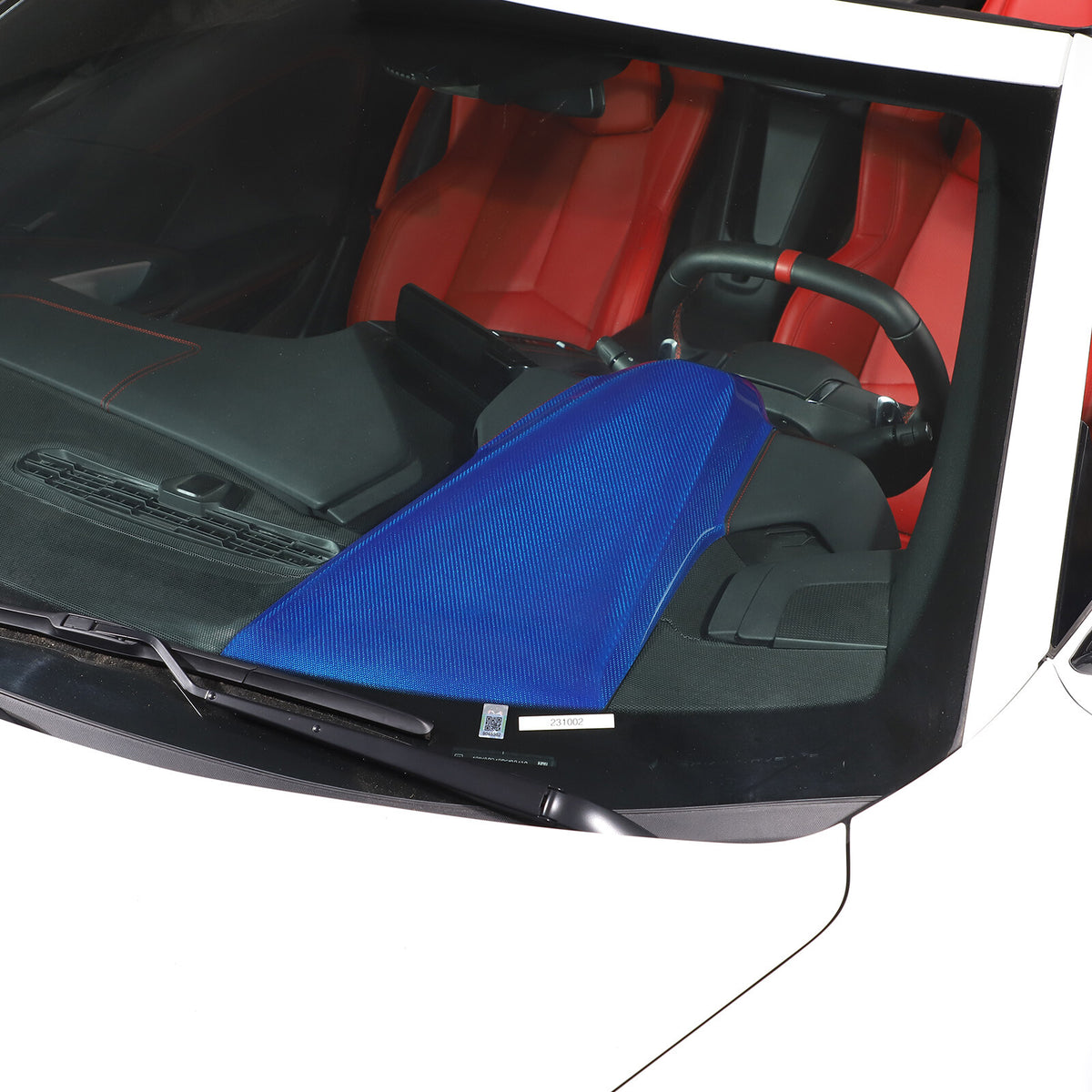 Blue Real Carbon Fiber Dashboard Instrument Upper Panel Cover for Corvette C8 20 16