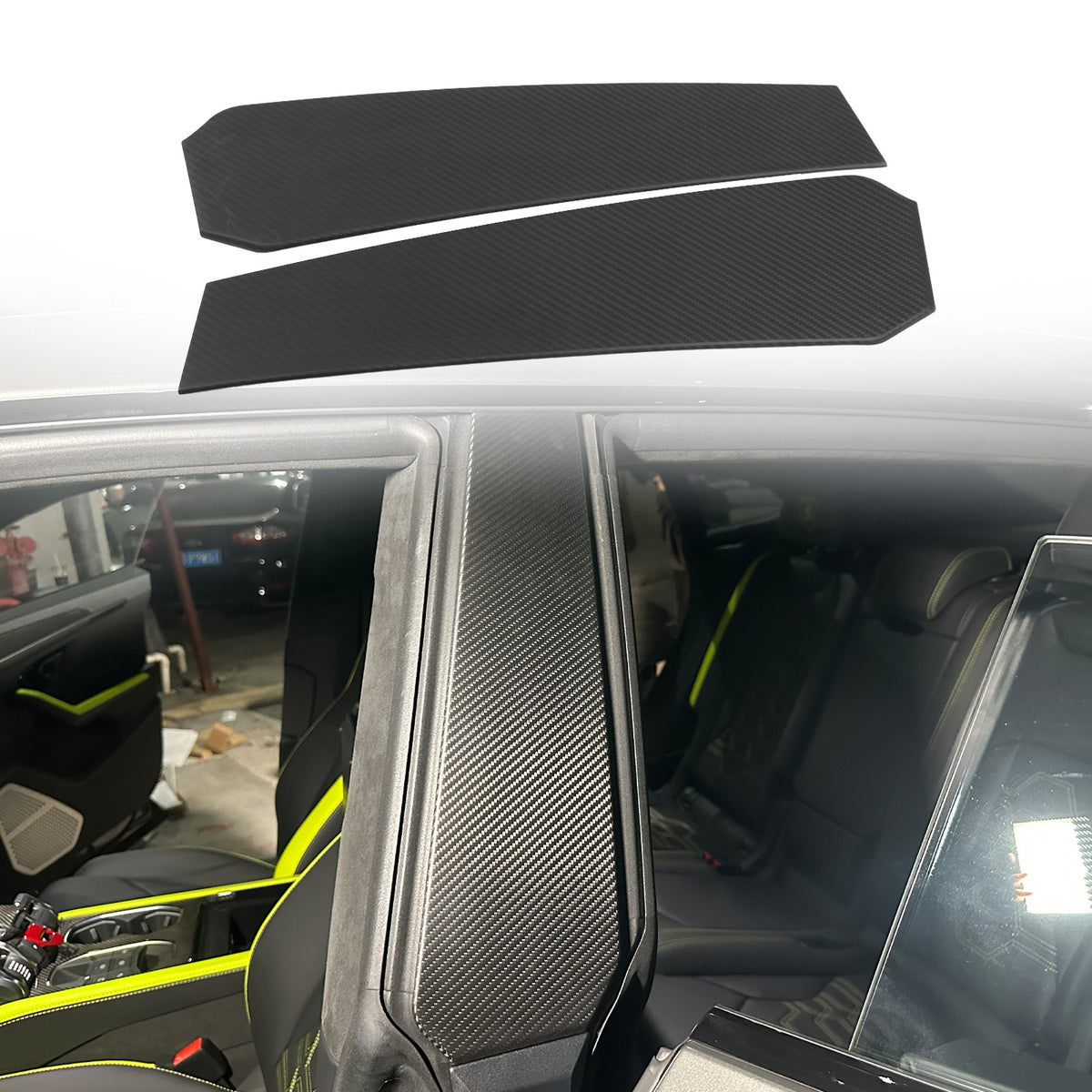 Matte Real Dry Carbon Fiber Windshield B-pillar Trim For Lamborghini URUS 18-23 1