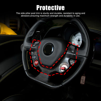 Real Carbon Fiber Steering Wheel Button Frame Trim For Ferrari 458 2011-16 16