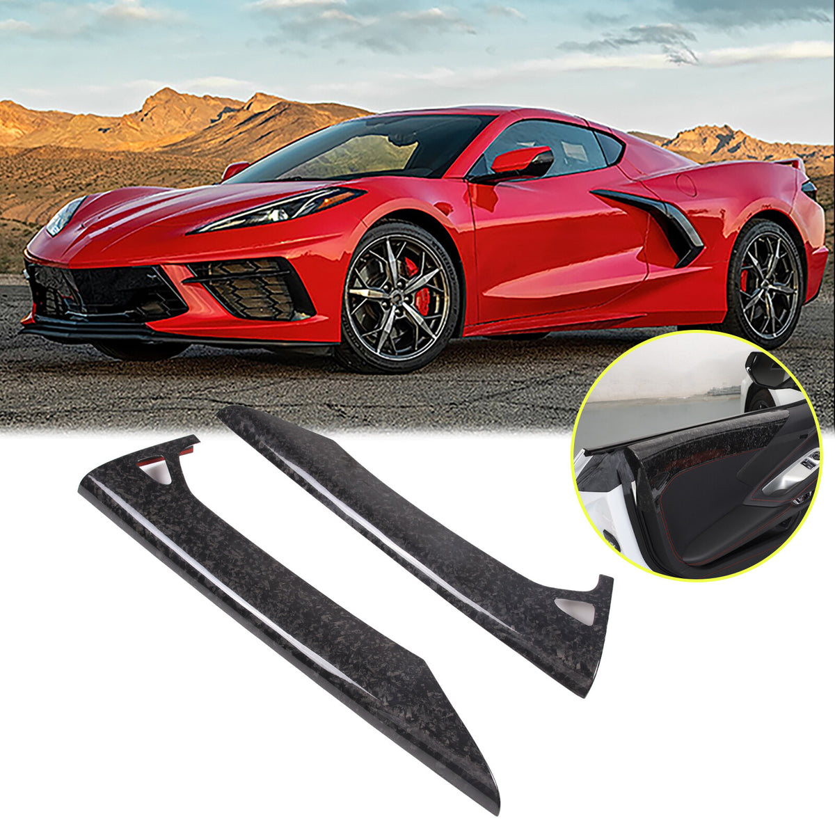 Forged Real Carbon Fiber Full Interior Set Cover Trim Kit For Corvette C8 20-25 - Variants 16-20 40
