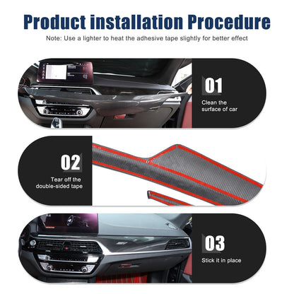 Real Dry Carbon Fiber Dashboard Trim For BMW 5 Series G30/G38 6 GT G32 2017-23 21