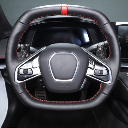 Forged Real Carbon Fiber Gear Shift Paddles Paddle Shifters For Corvette C8 20+ 4
