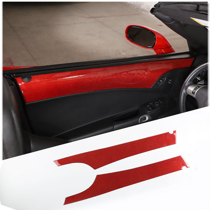 Red Carbon Fiber Interior Door Upper Panel Trim Sticker For Corvette C6 05-13 US 3