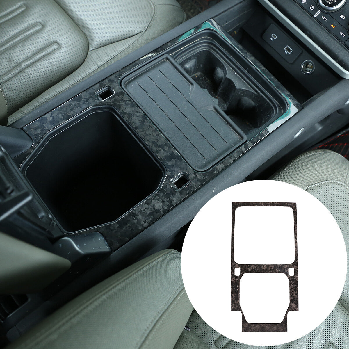 Forged Carbon Fiber For LR Defender 110 90 2020-2023 Cup Holder Panel Trim Cover 2