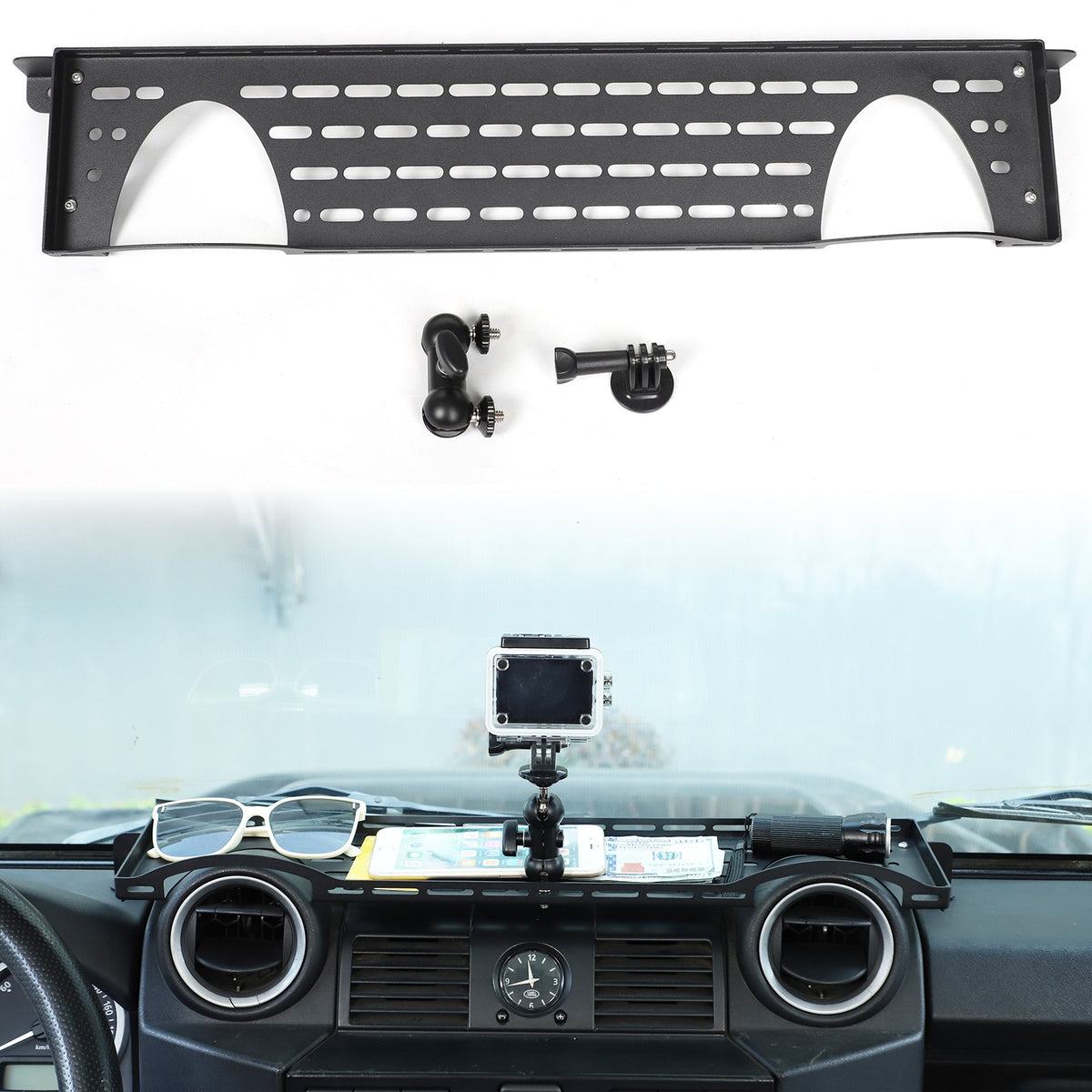 Dashboard Phone Holder Mount Bracket Storage Box Tray For LR Defender L316 04-18 3